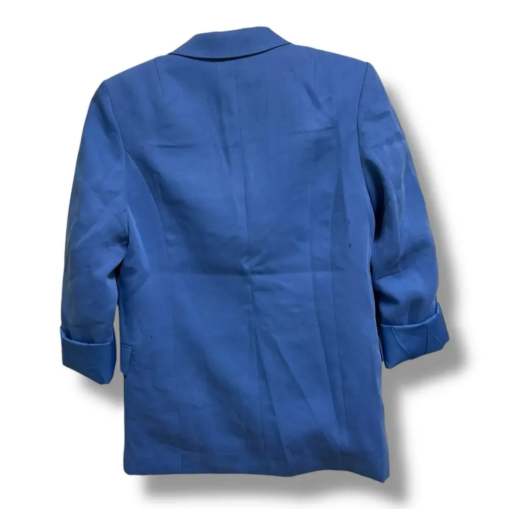 H&M‎ Womens Single Breasted Twill Blazer Jacket Sky Blue Size XS NEW
